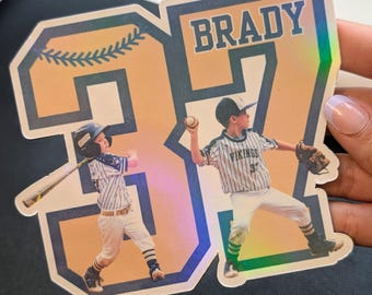 Personalized Sports Number Magnet: Custom Athlete Photo Keepsake