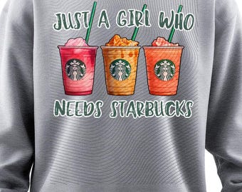 Starbucks Lover PNG Graphic – Cartoon Drinks, T-Shirt Design (Instant Download)