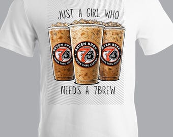 7Brew 3 coffees PNG File – just a girl Graphic (Digital Download)