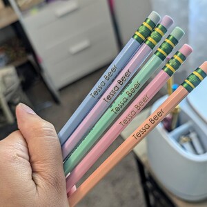 Personalized Engraved Pastel Pencils | Custom Pastel Pencils | Engraved School Supplies | Custom Ticonderoga Pencils
