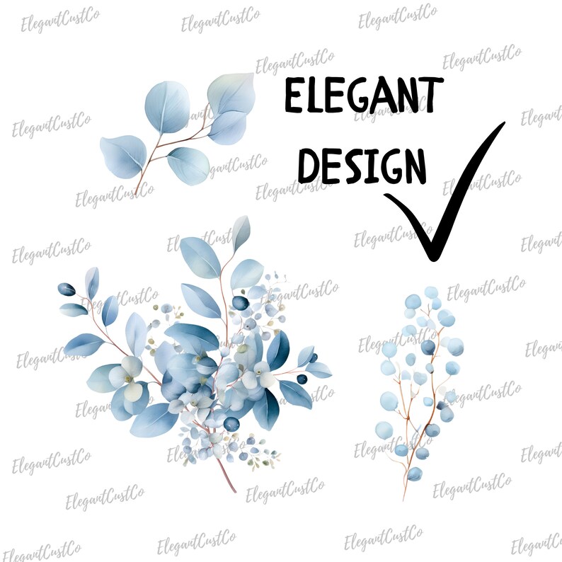 Baby Blue Eucalyptus Watercolor Clipart Watercolor Greenery - Etsy