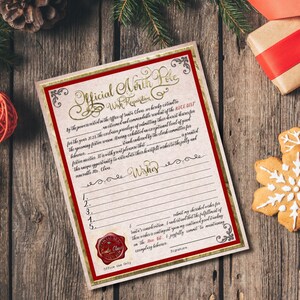 Formulario de solicitud de deseo oficial DIGITAL de Navidad- Carta a Santa Claus Keepsake- Descargable, Imprimible, DIY