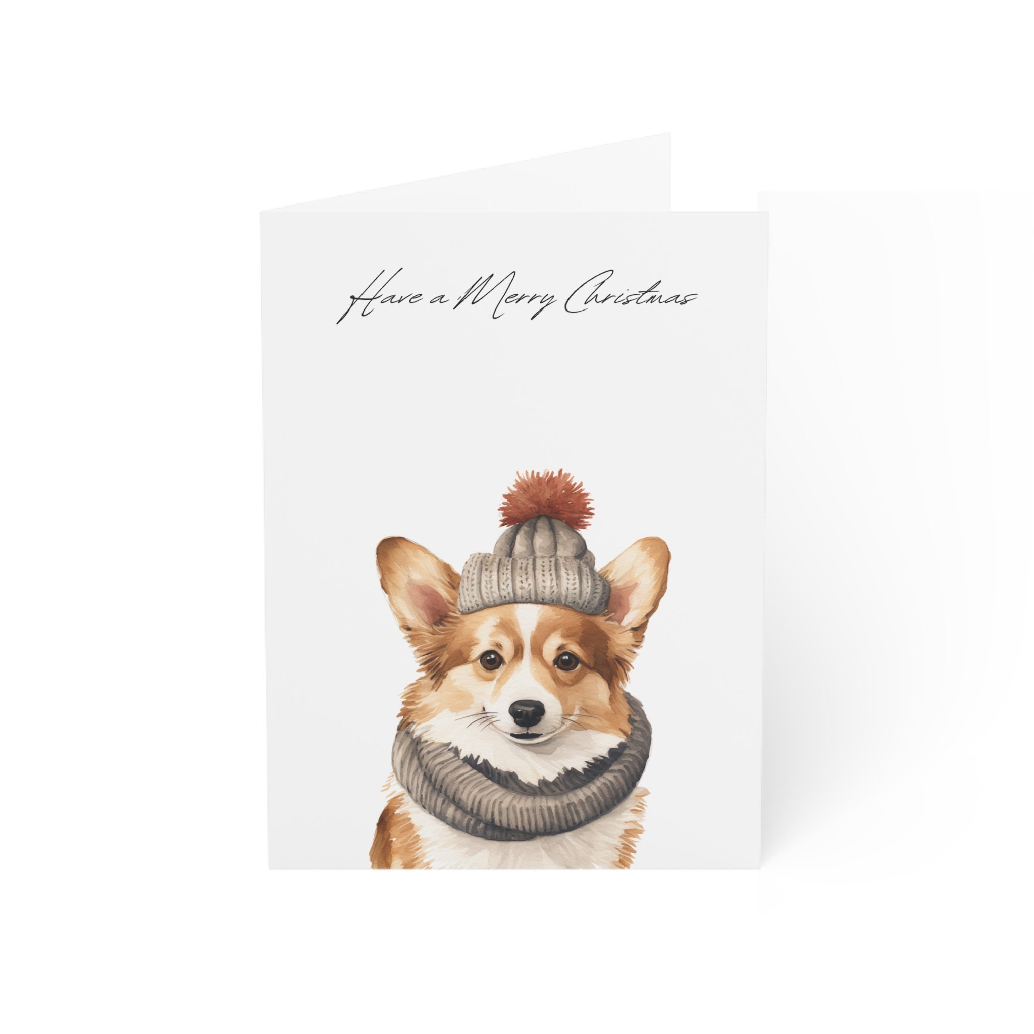 Pembroke Welsh Corgi Dog Christmas Cards 10 Pack- Matte Finish- Blank Inside- Dog Greeting Card- Animal Christmas Card- Notecard