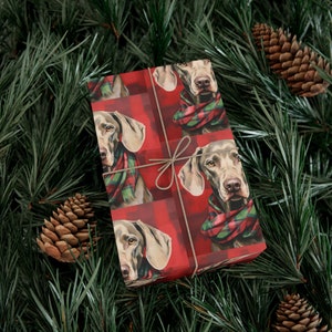 Gift Wrap Christmas Papers- Weimaraner- Dog Holiday Wrapping Paper