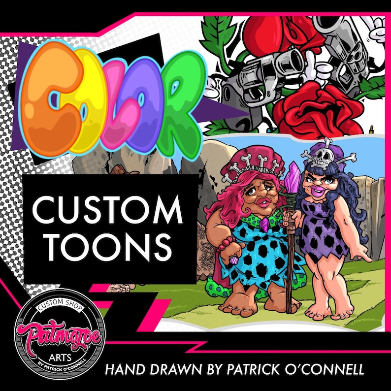 COLOR CARTOON ILLUSTRATION With Body - Etsy