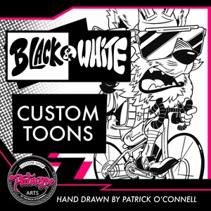 BLACK AND WHITE Custom Cartoon Illustration
