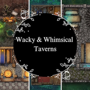 Galna och nyckfulla krogkartor, stridskartor för Dungeons and Dragons, Roll20, Foundry, digitala DnD-kartor