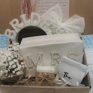 Bridal Gift Box: Handmade Soap, Floral Bouquet & Pearl Accessories