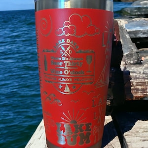 Lake Life Laser Etched Tumbler, Custom Engraved