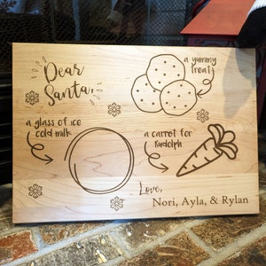 Santa Claus Tray - Milk, Cookies, and Carrots for Santa & His Reindeer