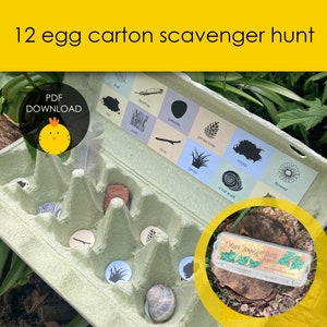 12 egg carton scavenger hunt outdoor activity for kids