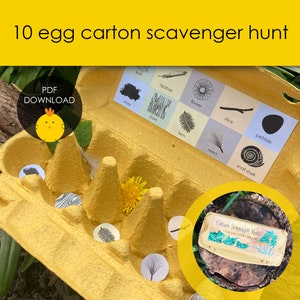 10 egg carton scavenger hunt outdoor nature activity for kids