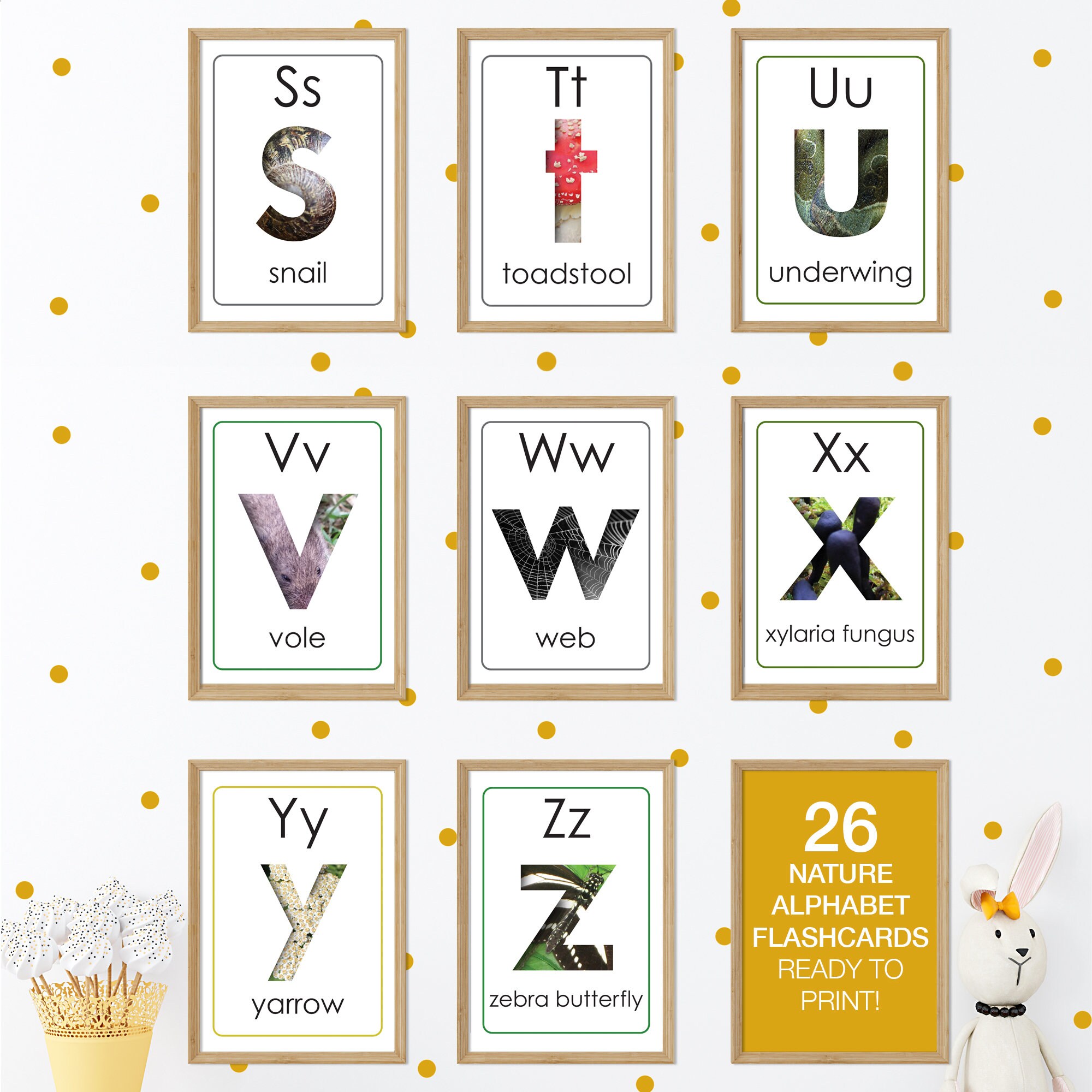 Nature Alphabet Flashcards EYFS Literacy Alphabet Flash Cards Forest ...