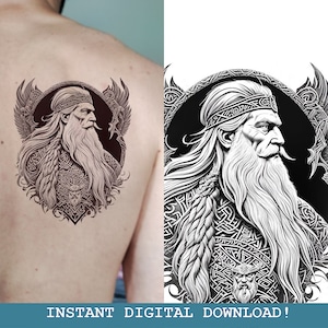 Odin GOW Temporary Tattoos for Cosplayers Viking Style Runes