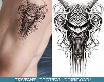 Viking Tattoo Set Of 4 Instant Digital Download|Norse Mythology|Scandinavic