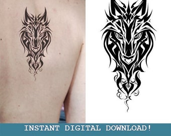 Fenrir Odin's Wolf Tattoo Design Instant Digital l Download | Norse Mythology | Scandinavic