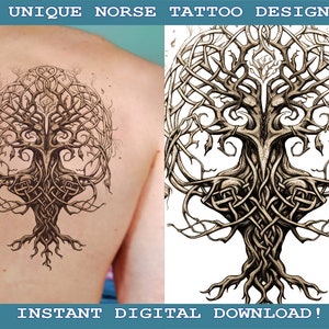 Yggdrasil Tattoo Design Instant Digital Download | Transparent Background | Norse Mythology | Scandinavic | Vikings