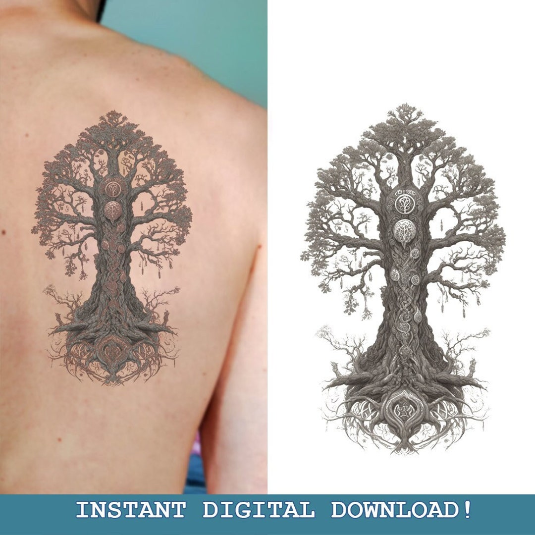 Yggdrasil Norse Tattoos Yggdrasil Tattoo Design Instant Digital