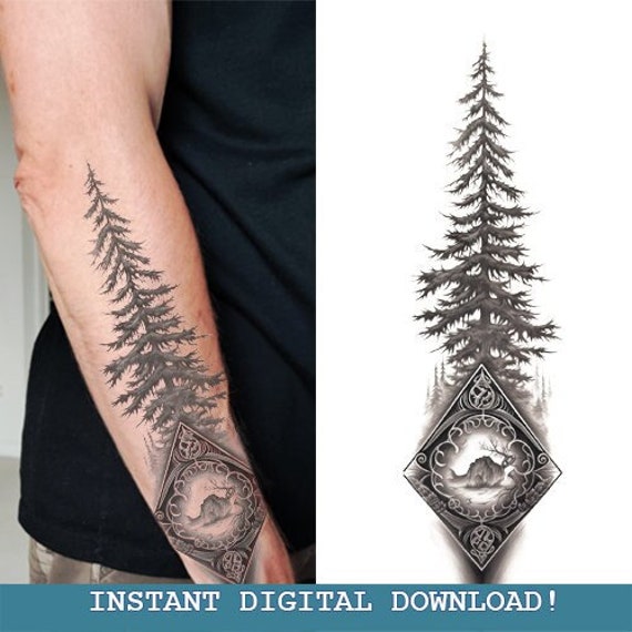 Buy Norse Forest Tattoo Design Instant Digital L Download Norse Mythology  Scandinavic Vikings Online in India - Etsy