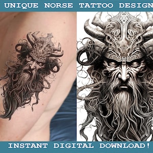 Viking Warrior Set Of 5 Tattoo Design Instant Digital Download | Transparent Background | Norse Mythology | Scandinavic | Vikings