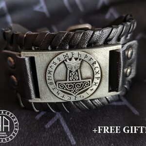 Läderarmband Mjölner | Nordisk mytologi | Skandinavisk | Vikingar