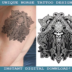 Berserker Warrior Unique Tattoo Design Instant Digital Download | Norse Mythology | Scandinavic | Vikings