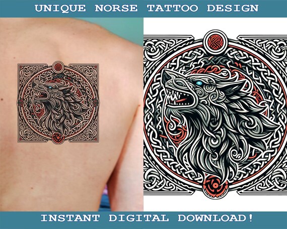 Fenrir Wolf Tattoo Fenrir Tattoo Etsy