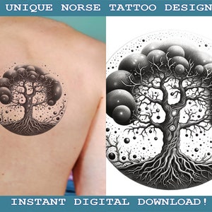 Yggdrasil Set Of 3 Tattoo Designs Instant Digital Download | Transparent Background | Norse Mythology | Scandinavic | Vikings