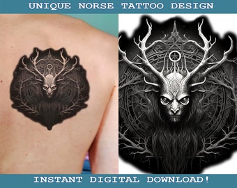 Norse Darkness Tattoo Design Instant Digital Download | Transparent Background | Norse Mythology | Scandinavic | Vikings