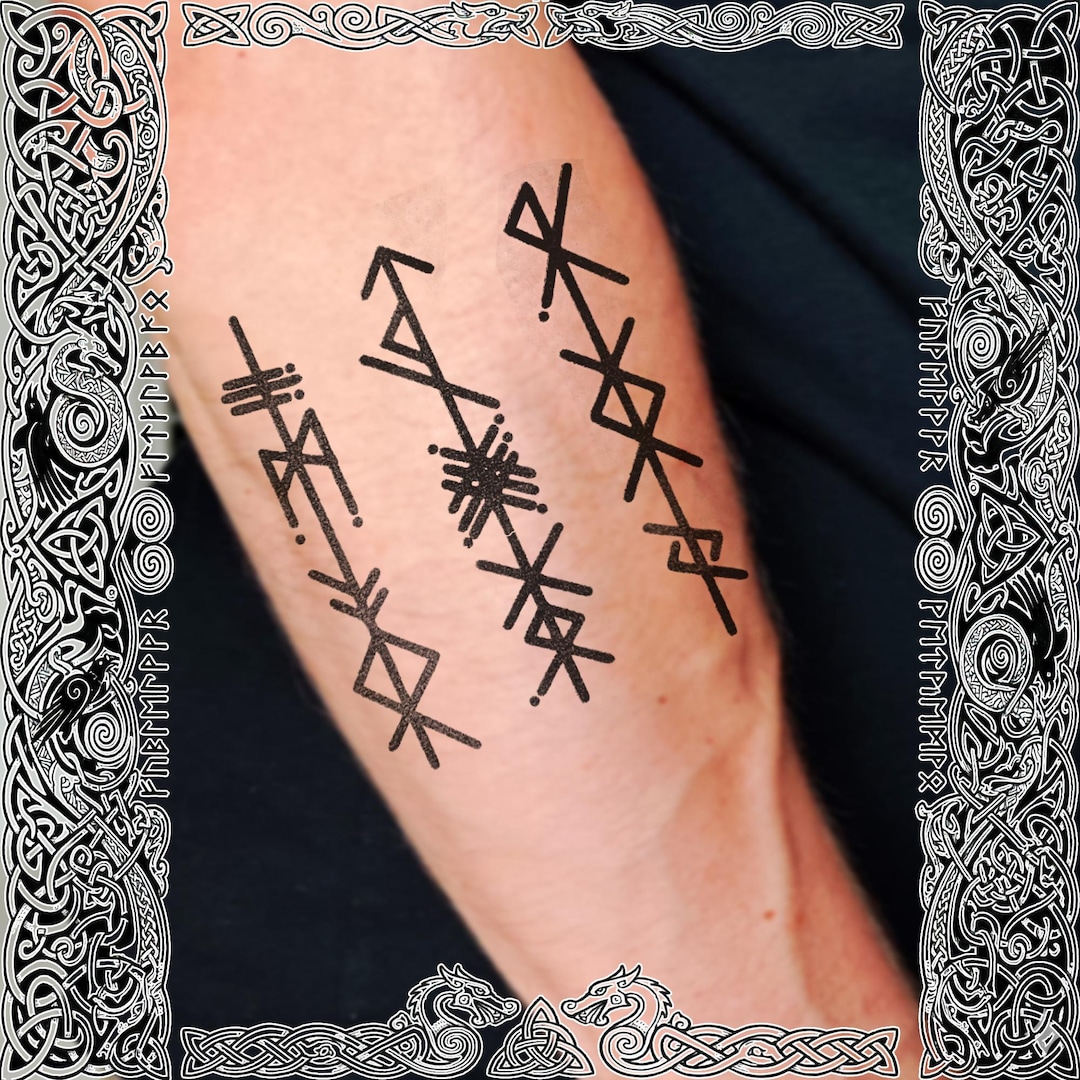 Norse Bind Runes Temporary Tattoo | Ancient Viking Symbols | Futhark ...