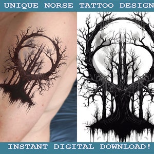 Yggdrasil Tattoo Design Instant Digital Download | Transparent Background | Norse Mythology | Scandinavic | Vikings