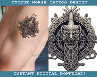 Norse Tribes Tattoo Design Sofortiger digitaler Download | Transparenter Hintergrund | Nordische Mythologie | Skandinavisch | Wikinger