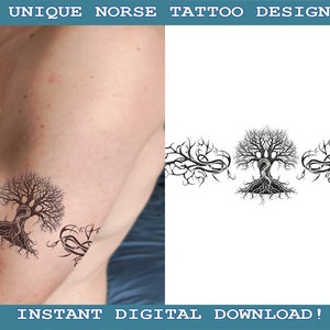 Yggdrasil Set Of 4 Tattoo Designs Instant Digital Download | Transparent Background | Norse Mythology | Scandinavic | Vikings