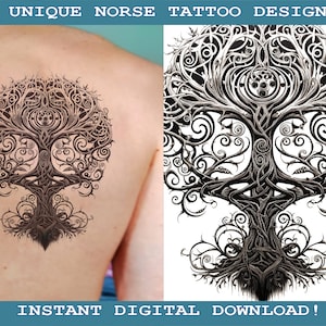 Yggdrasil Tattoo Design Instant Digital Download | Transparent Background | Norse Mythology | Scandinavic | Vikings