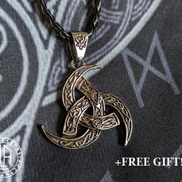 The Triple Horn of Odin – The Horn Triskelion Necklace Pendant | Norse Mythology | Scandinavic | Vikings