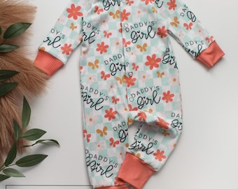 Daddy's Girl Romper, Rib Knit Romper, Baby Girl Romper, Daddy's Girl Baby Outfit, Newborn Going Home Outfit, Baby Girl Outfits, Daddy's Girl