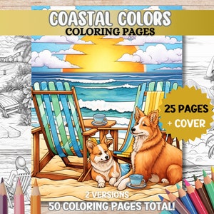Summer Beach Coloring Pages Summer Time Coloring Pages Adult Coloring Book PDF Printable Digital Download Relaxing Art Activities
