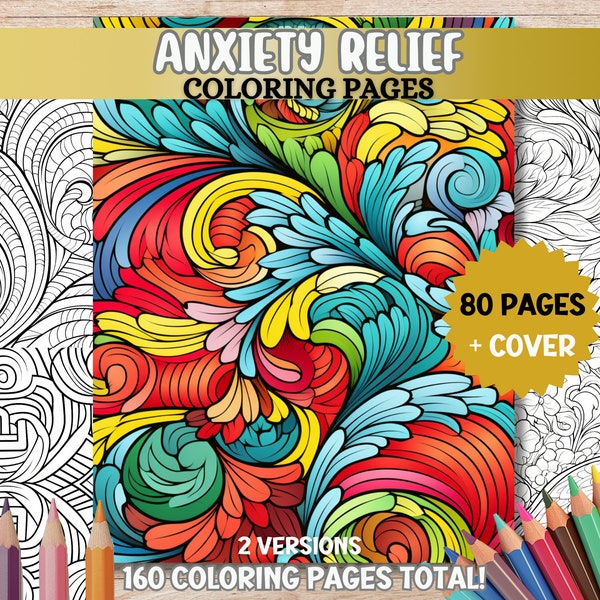 Anxiety Relief Coloring Pages Mother's Day Gift Coloring Pages Adult Coloring Book PDF Printable Digital Download Relaxing Art Coloring Book