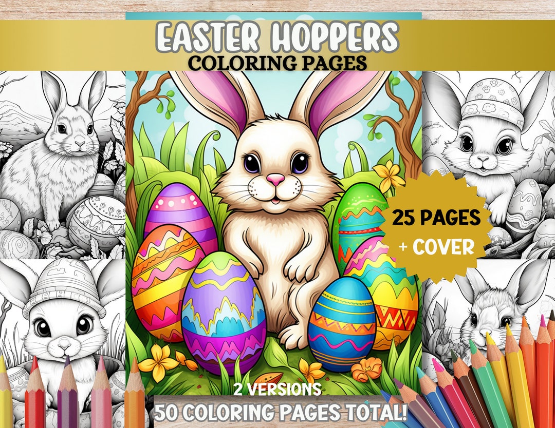 Happy Easter Coloring Pages Cute Easter Bunnies Coloring Pages for Kids ...