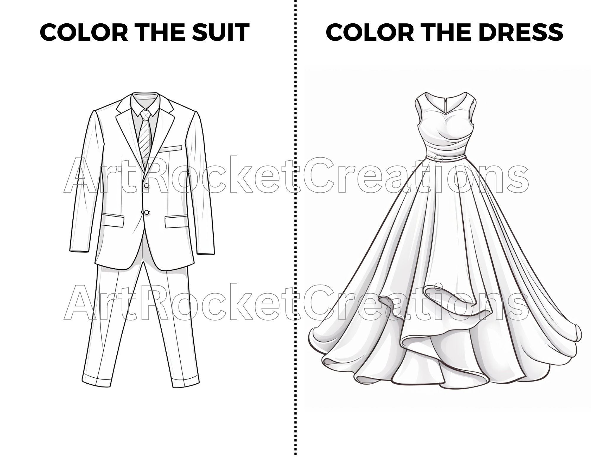 Wedding Coloring Book Kids Printable Wedding Coloring Page - Etsy