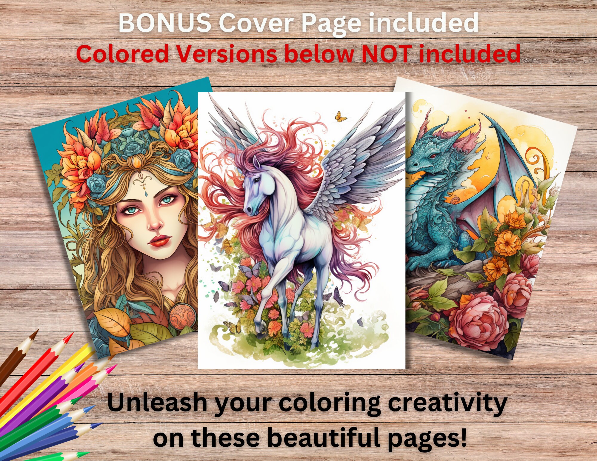 Mythical Creatures Coloring Pages Unicorn Mermaid Fairy Coloring Adult ...