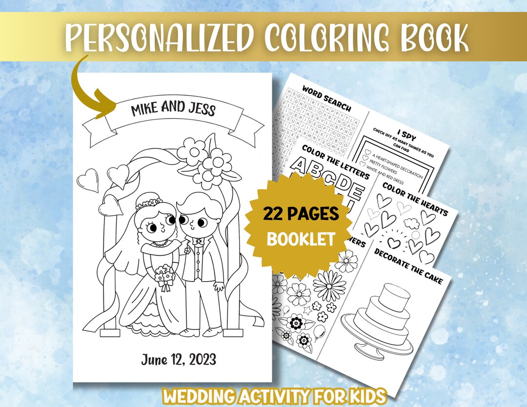 Kids Wedding Coloring Book Wedding Activity Booklet for Kids - Etsy