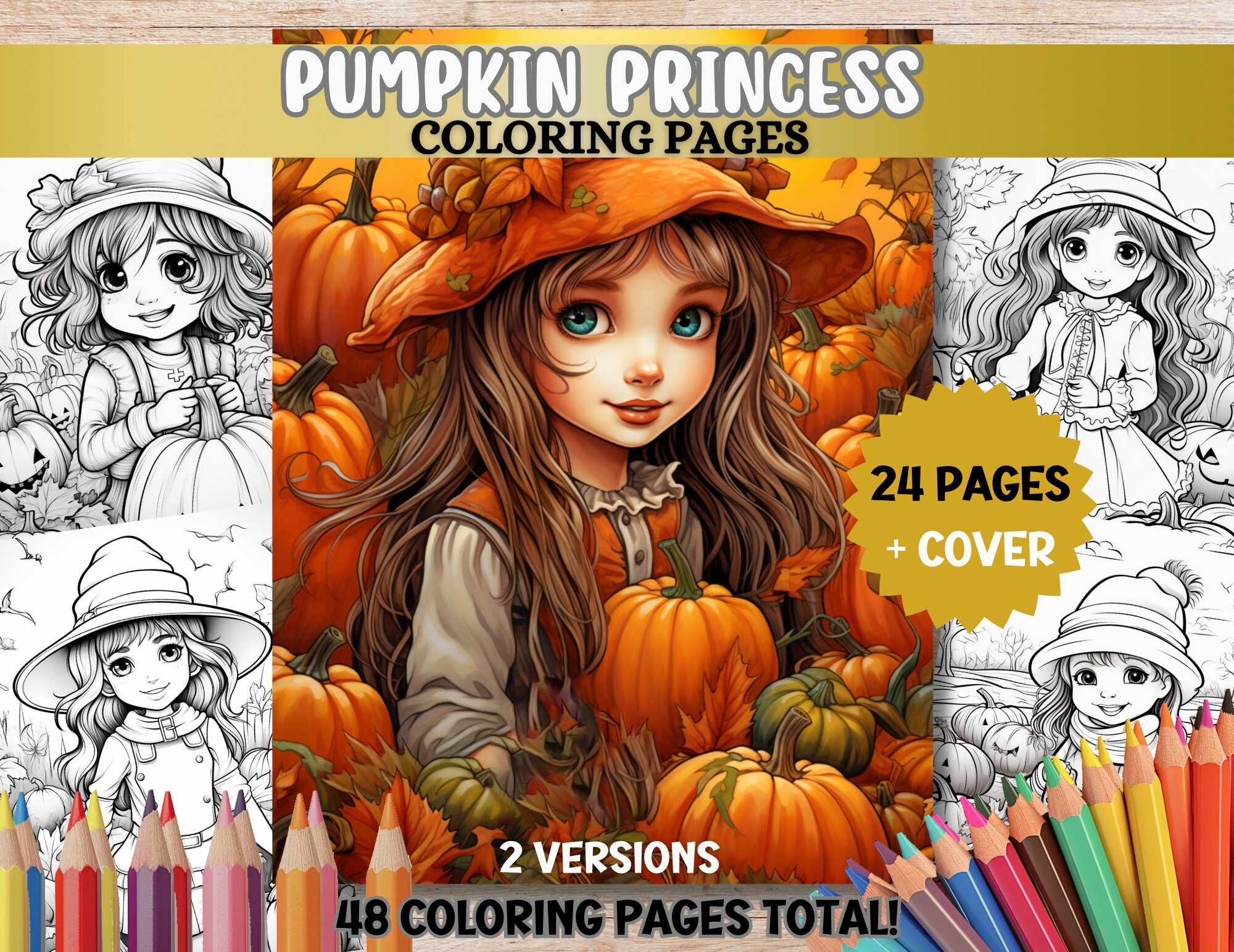 Fall Coloring Pages Cute Girl Kids Coloring Pages Adult - Etsy