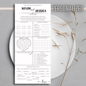 Minimalist Wedding Game Template Minimalist Wedding Decor Reception Games Wedding Games for Guests Printable Wedding Activities Personalized