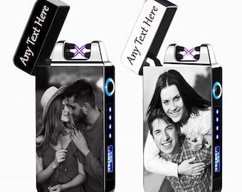 Personalised Photo Electric Arc Lighter, USB Rechargeable, Engraved Gift For Christmas ,Father's Day,Valentines Day