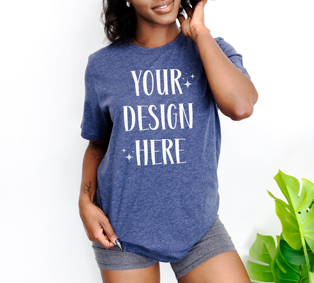 Simple Minimalist Heather Navy BC Tee Bella & Canvas 3001 Heather Navy ...