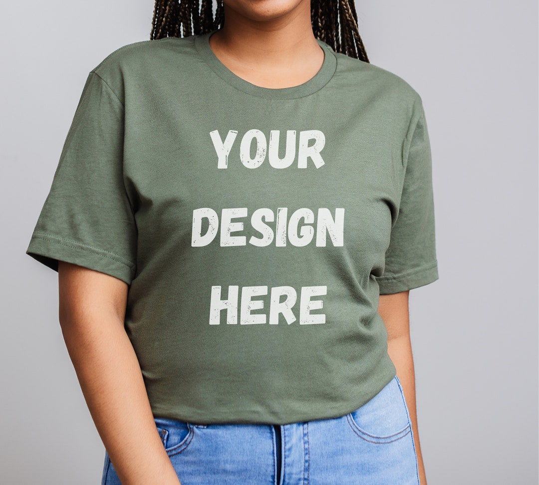 Bella Canvas Military Green Shirt Mockup, Boho Mockups, Bella Canvas ...