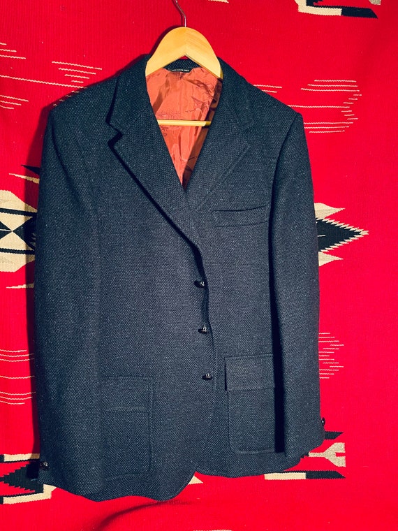 Vintage Navy Eddie Bauer Harris Tweed Jacket (mens