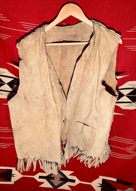 Vintage Handmade Leather Vest from 1960s