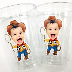 Toy Story Custom Face Party Cups - 16oz Disposable Cups (Woody)